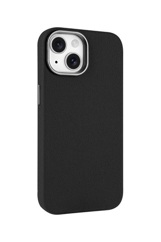 Apple Uyumlu iPhone 14 Kılıf Magsafe Destekli Premium Pu Deri Kapak Royal Case/adora Siyah