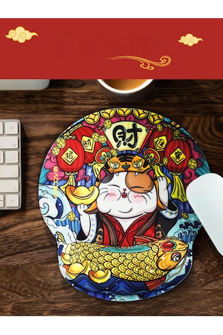 Bilek Desteği Bilek Desteği Hafızalı Köpük Mouse Pad Bilek Desteği Masa Oyun Oyunu Kaymaz Yeni Mouse Pad Erkekler Ve Kadınlar İçin, Lucky Money-kırmızı