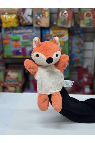Peluş 25 Cm El Kuklası Turuncu Tilki Çok Renkli