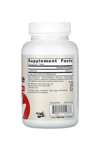Takviye Jarrow Formulas, L-glutamine, 1,000 Mg, 100 Tablets
