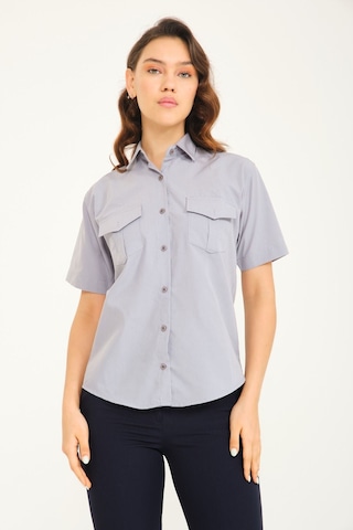 Kadın Yazlık Koyugri Gömlek Koyugri