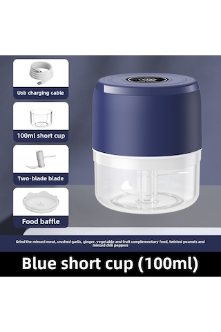Dianziye Mutfakta Ev Kullanıma Uygun Mini Kablosuz Elektrikli Sarımsak, Fıstık, Tohumları Dövme Makinesi - 100ml Mavi, Kolay Temizlenir, Modern Tasarım Diğer