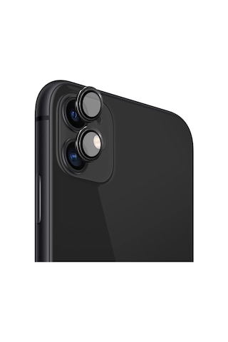 Safeus Safir Temperli Kamera Lens Koruyucu, Apple Uyumlu iPhone 11 İle Siyah
