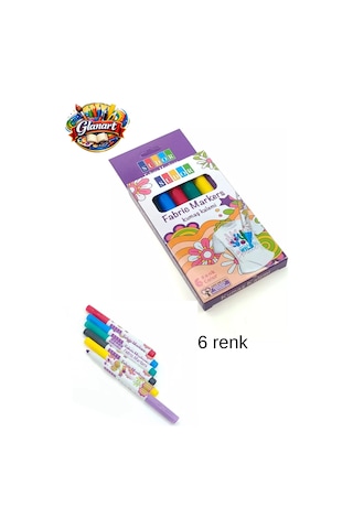 6 Renk Kumaş Kalemi , Tekstil Kalemi 6 Renk Fabric Marker