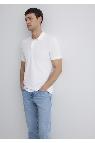 Mavi - Beyaz Polo Tişört 064946-27879 Beyaz