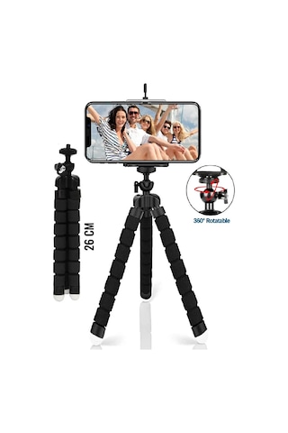 26 Cm Süngerli Ahtapot Tripod Telefon Tutucu Aparat