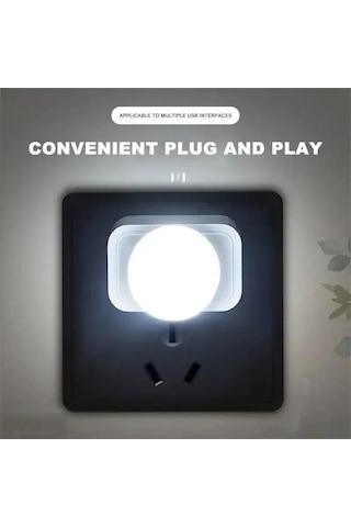 Skycity 10'lu Paket Usb Led Gece Lambası - 5v 1a, 80-100 Lumens, Sıcak & Soğuk Beyaz Işık, Dayanıklı Abs+pc, Ev Ve Seyahat İçin Beyaz