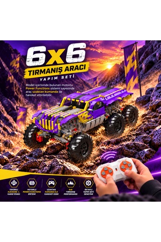 Mould King 18009 Mor Altın 6x6 Tırmanış Aracı Yapım Seti 2.014 Parça