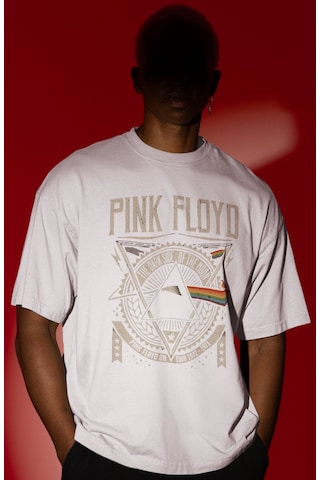 Sevbano Pink Floyd Müzik Grubu Ön Baskılı Unisex Oversize Tişört Beyaz