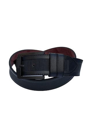 Süzer Deri Siyah Suni Deri Ortası Desenli Model 4.5 Genişlik Unisex Spor Kemer - 4500-88 Siyah