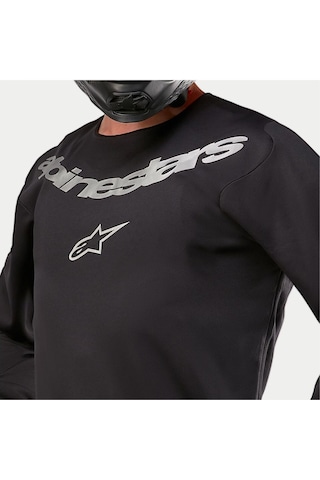 Alpinestars Fluid Graphite Off-road Motosiklet Jerseyi Siyah Gümüş