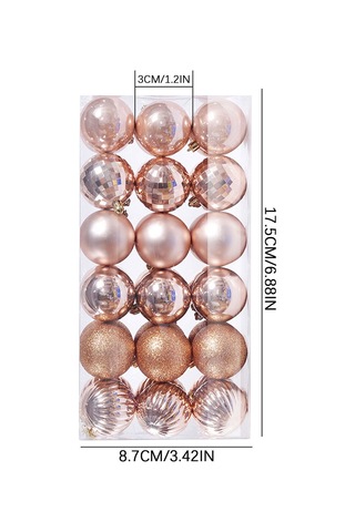 Xindoker 36 Adet 3 Cm Gül Altın Renkli Noel Ağacı Topu Süsü - Aile Parti Dekorasyonu