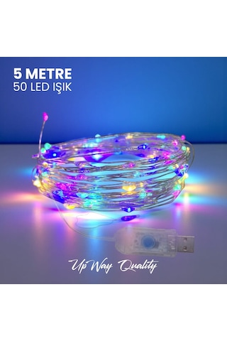 Upway 10 Metre Çok Renk Kumandalı 100 Led Işık - Usb Dekoratif Aydınlatma