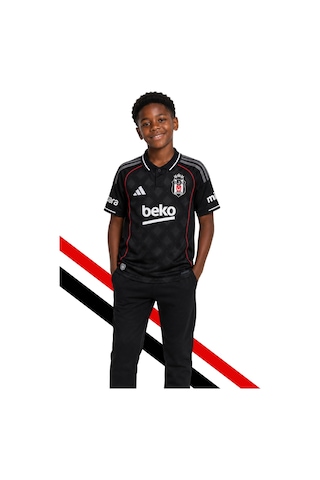 Lisanslı Adidas Beşiktaş Forma 25-26 Sezon Siyah Çocuk Forması Kişiye Özel