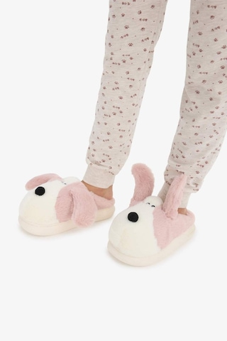 Defacto Kız Çocuk Köpek Temalı Düz Taban Panduf F1916a825wnpn10 Pembe-pn10