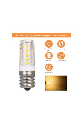 Fosenze E17 Vidalı Led Ampul 5w 3000k Isık 33 Led İçin Buzdolabı Mikrodalga Fırın Çamaşır Makinesi 360 Aydınlatma Enerji Tasarruflu Seramik+pc Ilık Beyaz