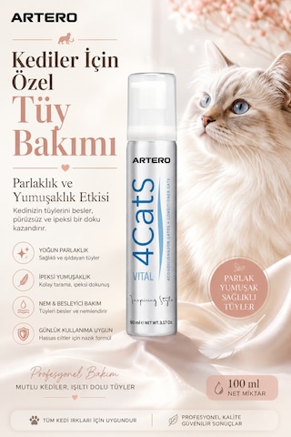 Artero 4cats Kediler İçin Özel Parlaklık Ve Yumuşaklık Verici Tüy Kremi 100 Ml