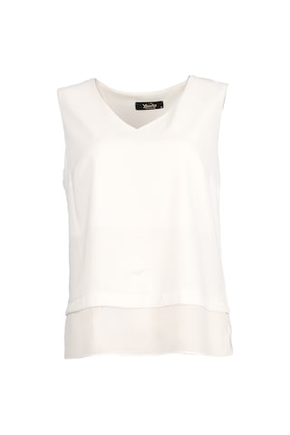 Ysatis V Yaka Kolsuz Şifon Bluz - Minimalist Günlük Tarz Beyaz