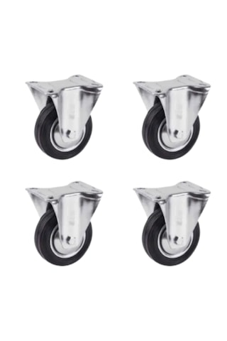 Hts 608 Sabit Bağlantılı 125lk Galvanz Kaplama Kauçuk Teker 4 Ad