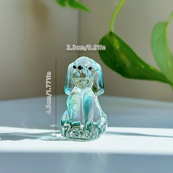 Trendooze Siyah El Yapımı Kristal Köpek Heykeli - Masüstü Hediye