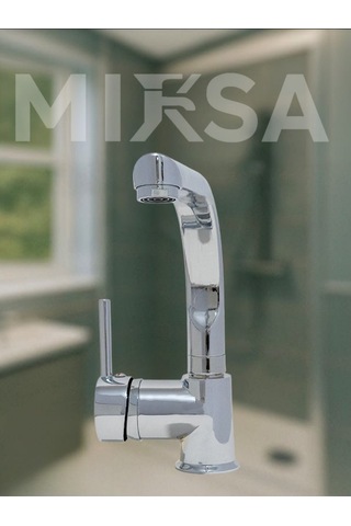 Armut Balıksırtı Borulubanyo Lavabo Bataryası Çeşmesi Musluğu Çift Su Girişli Krom