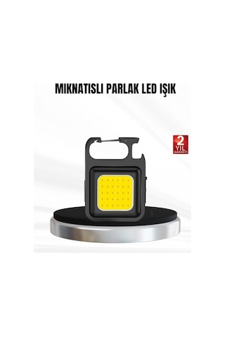 Şarjlı Cob Led Anahtarlık Fener - 4 Modlu, Manyetik Ve Katlanabilir Standlı Çok Renkli 98574108