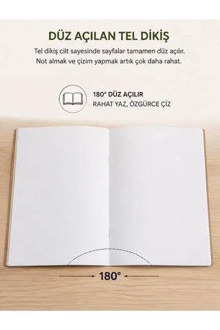 A5 Kraft Kapak Tel Dikişli Defter 4'lü Paket