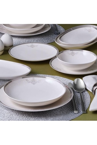 Güral Porselen Camelia 54 Parça 12 Kişilik Yemek Takımı - 65781 Bej