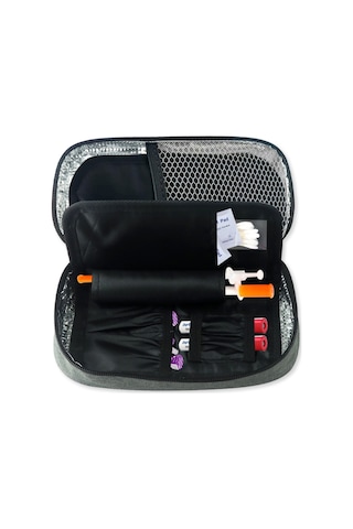 Sones Taşınabilir İnsülin Soğutucu Seyahat Paketi İnsülin Bakım Çantası Gri