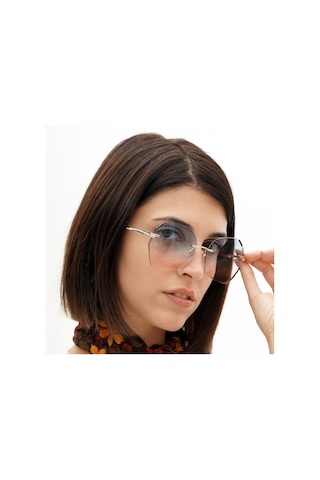 Nina Mavi Pembe Kristal Kadın Güneş Gözlüğü Çerçevesiz