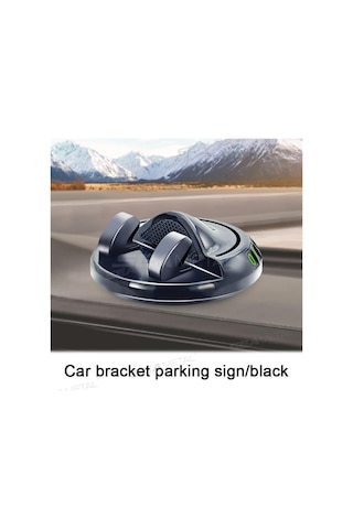 Seametal Araba Telefon Tutucu Abs Gösterge Paneli Navigasyon 360 Dönme Park Numarası Plaka Sabit Kaymaz Evrensel Siyah