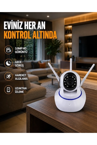 Bay Full Hd Akıllı Ip Kamera Gece Görüşlü, Hareket Sensörlü, Çift Yönlü Ses Ve Online Kayıt Özellikli Y Standart