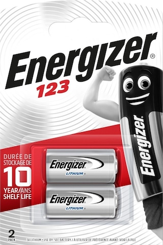 Energizer CR123A 3V Lityum Düğme Pil 2'li