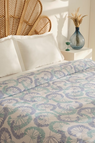 Karaca Home Almyra %100 Pamuk Çift Kişilik Tek Pike Mavi Mavi