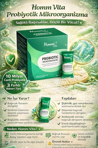 Homm Life Vita Probiyotik Mikroorganizma İçeren Takviye Edici Gıda 20 Şase