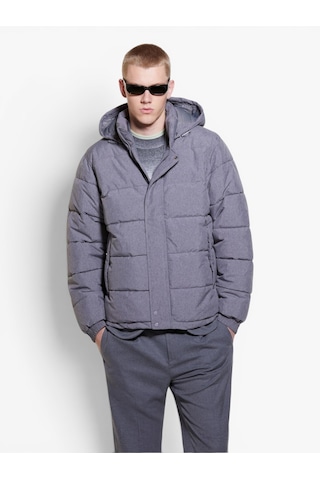 Sisley Çıkarılabilir Kapüşonlu Cepli Gizli Fermuarlı Şişme Mont Erkek Siyah Mont - 324a2wycsn03m
