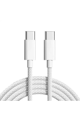 Ultratekno Apple Uyumlu iPhone 15 Pro 16 17 iPad 60w Type C Şarj Telefon Için Samsung S23 S22 S24 1m Beyaz 100 Cm
