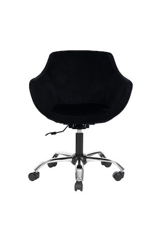 Markaelz Krom Metal Ayaklı Ofis Çalışma Sandalyesi Monoko Siyah