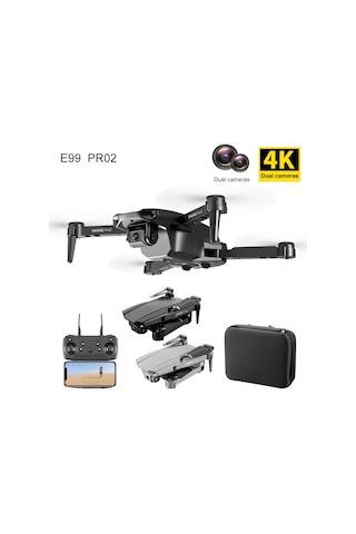 E99 Pro2 Çift Kamera FPV Hareket Selfie Drone Siyah Siyah