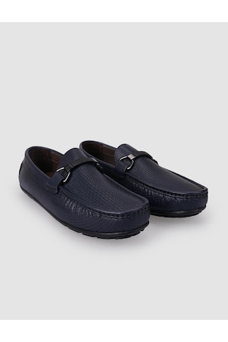 Cabani %100 Hakiki Deri Lacivert Tokalı Erkek Loafer Lacivert