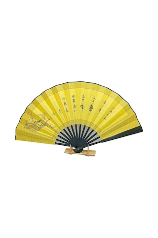 Çin Bambu Keten Kumaş Yelpaze 05bse Siyah Büyük Boy 60cm No.5s Adet-1