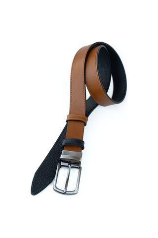 Çift Taraflı Döner Tokalı Gerçek Deri 3.5cm Klasik Erkek Kemeri