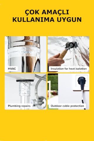 Somıneco İthal Alüminyum Folyo Bant 70 Mm X 50 M Su Geçirmez, Yük