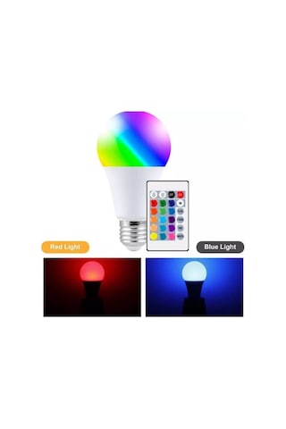 Kumandalı, 20 Farklı Işık Renkli, Çakar Mod Özellikli Akıllı Led Ampul, Çok Kaliteli Rgb E-27 Ampul