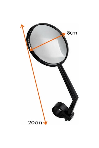 2 Adet Bisiklet Aynası Geniş Açı 20 Cm Uzunluk 8 Cm Ayna Çapı Ayarlanabilir Güvenli Sürüş Aynası