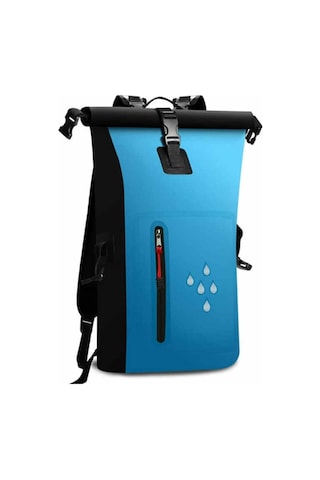 Sones 25l Su Geçirmez Sırt Çantası Su Geçirmez Reflektif Şeritli Kova Çantası Mavi