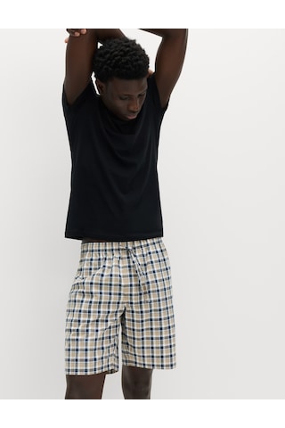 Marks & Spencer 2'li Pijama Şortu T07000076 Mavi Mix
