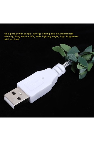 Skycity Usb Beslemeli 30 Led Işıklı 3 Metre Bakır Tel Sarmaşık Dekoratif Işık, Sıcak Beyaz, Noel Ve Parti İçin