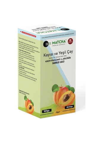 Bilge Matcha Premium Japenese Kayısı ve Yeşil Çay İçeren Toz Takviye Edici Gıda 20 x 8 G