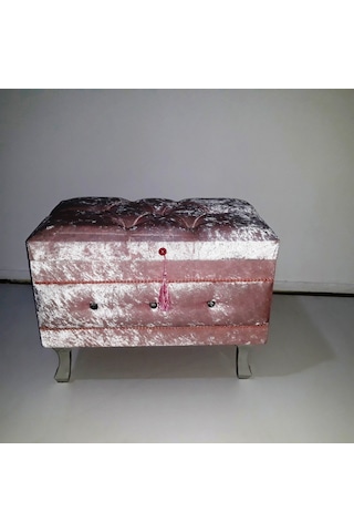 Çeyiz Sandık Kapitone Model 2 Lü Set Pembe Kadife Kumaş İçi Kırmızı Tela Kutu Sevk El Yapım